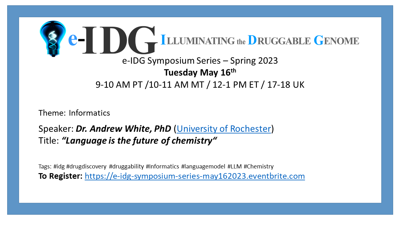 e-IDG Symposium session during Spring 2023 focusing on informatics. For further information click on the below link.